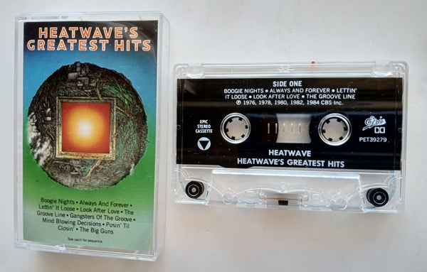 HEATWAVE (Keith & Johnnie Wilder Jr.) - "Greatest Hits" (w/"Boogie Nights") - Cassette Tape  (1984/1994) [Digitally Remastered] - Mint