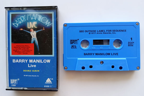 BARRY MANILOW - "Live" - [Double-Play Cassette Tape] (1977) [1st GRT (Blue) Issue!] - Mint