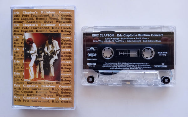 ERIC CLAPTON (Cream) - "Rainbow Concert" (w/"After Midnight") - [Double-Play] <b style="color: red;">Audiophile</b> Chrome Cassette Tape (1973/1992) [Digitally Remastered] - Mint