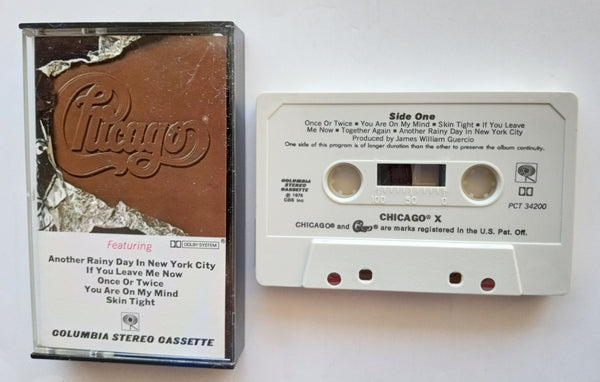 CHICAGO (Robert Lamm, Peter Cetera) - "X" (w/"If You Leave Me Now") - Cassette Tape  (1976/1979) - Mint