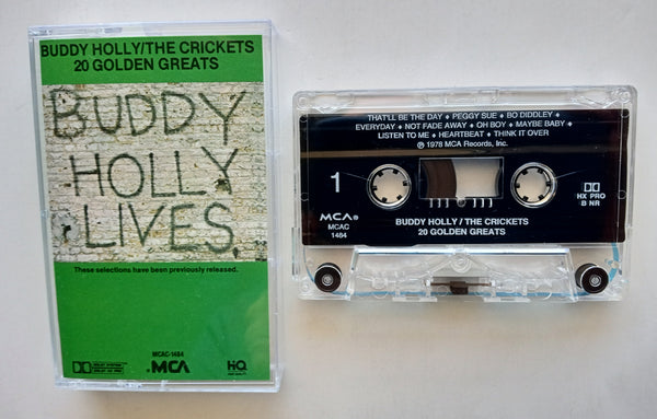 BUDDY HOLLY/THE CRICKETS - "20 Golden Greats" - Cassette Tape  (1978/1992) [Digitally Remastered] - Mint