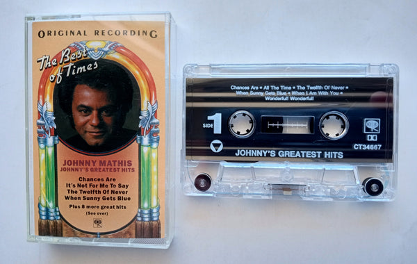 JOHNNY MATHIS - "Johnny's Greatest Hits" - Cassette Tape  (1958/1992) [Digitally Remastered] - Mint