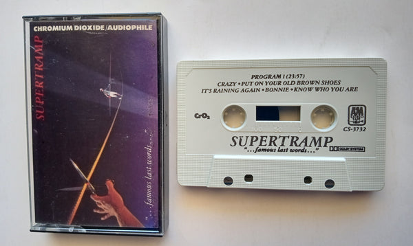 SUPERTRAMP (Roger Hodgson, Rick Davies)- "Famous Last Words" (w/"It's Raining Again")- <b style="color: red;">Audiophile</b> Chrome Cassette Tape (1982) - Mint