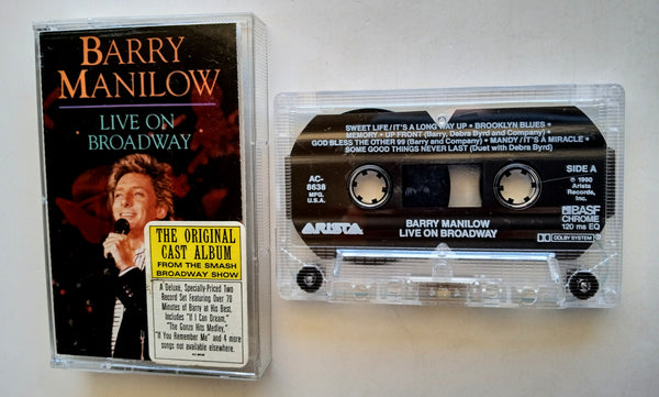 BARRY MANILOW - "Live On Broadway" - <b style="color: red;">Audiophile</b> Chrome [Double-Play Cassette Tape] (1990) [w/"Call-Out" Sticker!] - New