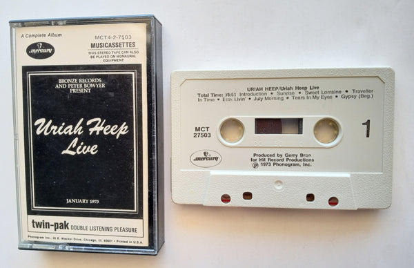 URIAH HEEP (David Byron) - "Uriah Heep Live" - [Double-Play Cassette Tape] (1973) - Mint