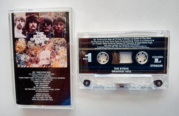 THE BYRDS (Roger McGuinn, David Crosby, Chris Hillman, Gene Clark, Michael Clarke) - "Greatest Hits" - Cassette Tape (1967/1994) [Digitally Remastered] [Bonus Tracks!] - Mint
