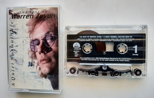 WARREN ZEVON - "The Best Of: A Quiet Normal Life" (w/"Werewolves Of London") - Cassette Tape (1986) {Digalog®] [Digitally Mastered] [Shape® Mark 10 Clear Shell] - Near Mint