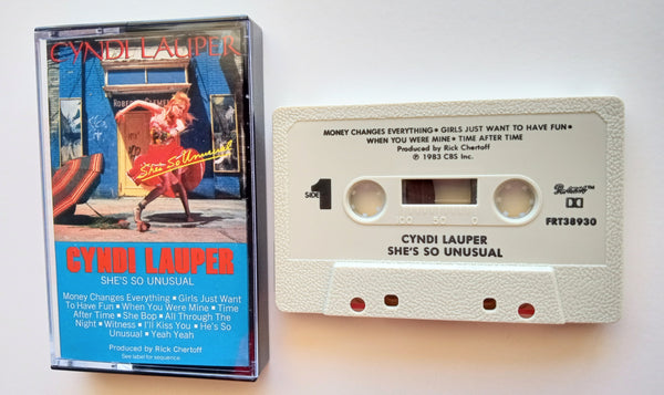 CYNDI LAUPER (Blue Angel) - "She's So Unusual" - Cassette Tape  (1983) [1st Issue!] - Mint