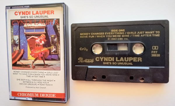 CYNDI LAUPER (Blue Angel) - "She's So Unusual" - <b style="color: red;">Audiophile</b>  Chrome Cassette Tape  (1983) [Rare Canada Chrome (CrO2) Issue!] - Mint