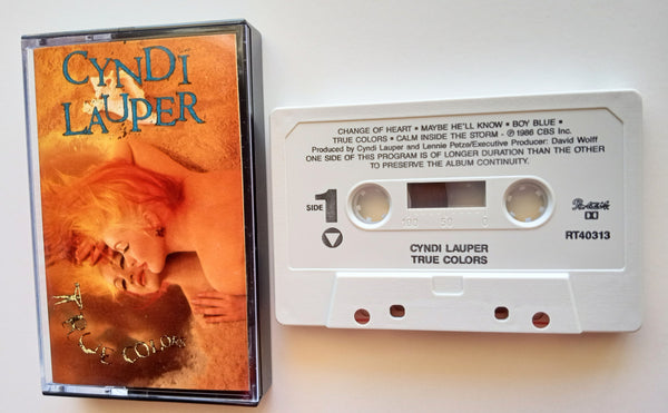 CYNDI LAUPER (Blue Angel) - "True Colors" - Cassette Tape  (1986) - Mint