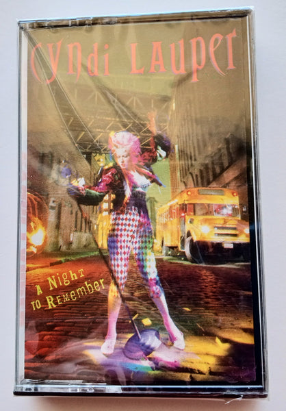 CYNDI LAUPER (Blue Angel) - "A Night To Remember" - Cassette Tape  (1989) (Rare & HTF!) - <b style="color: purple;">SEALED</b>