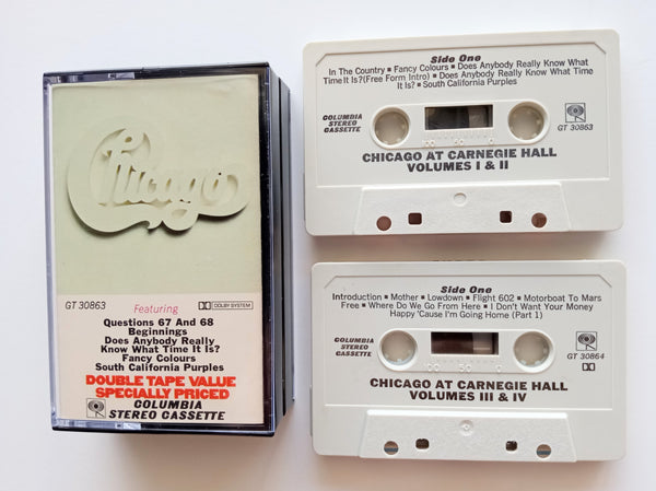 CHICAGO - "At Carnrgie Hall" (The Complete Works) [2-Double-Play Cassette Tapes = to 4 Albums!] (1971) [Rare & HTF!] - Mint
