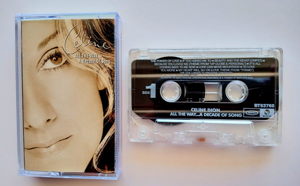 CELINE DION - "All The Way... A Decade Of Song" (Best) - [Double-Play Cassette Tape] (1999) [Digitally Remastered] - Mint