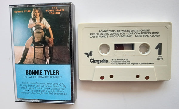 BONNIE TYLER - "The World Starts Tonight" [Her 1st U.S. Cassette!] - Cassette Tape  (1977) [HTF!] - Mint